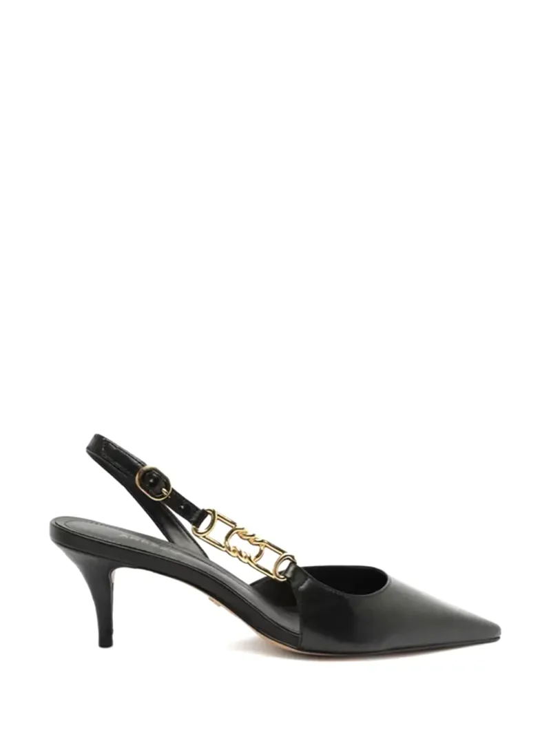 Scarpin Preto em Pele e Salto Alto Fino
