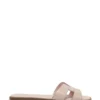 Light Pink Leather Sandal with Crossed Straps