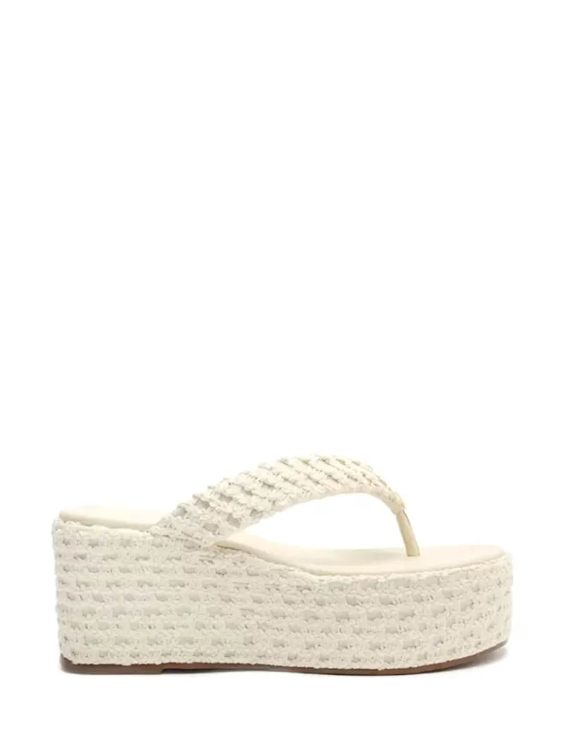 Sandália Flatform em Crochet Branco