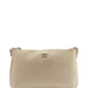 Mini Beige Leather Bag with Crossbody Strap