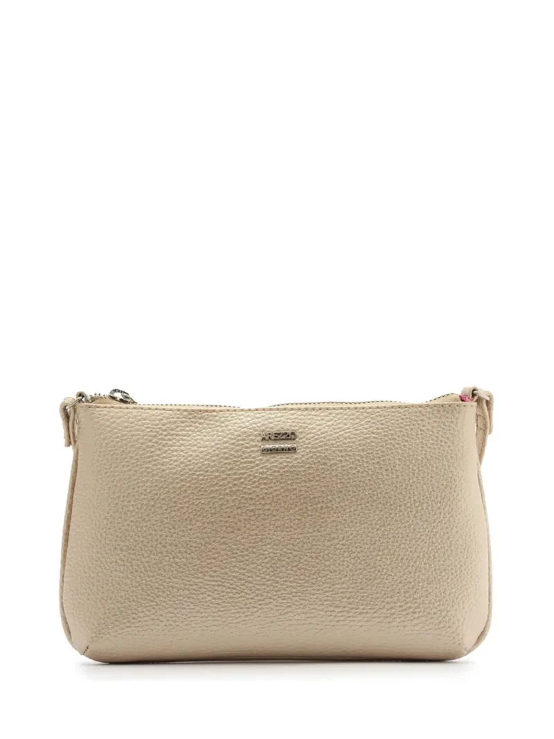 Mini Beige Leather Bag with Crossbody Strap