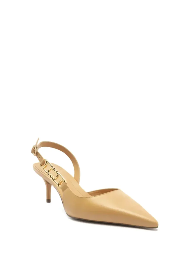 Alternative view of Scarpin em Pele Beige e Salto Alto Fino
