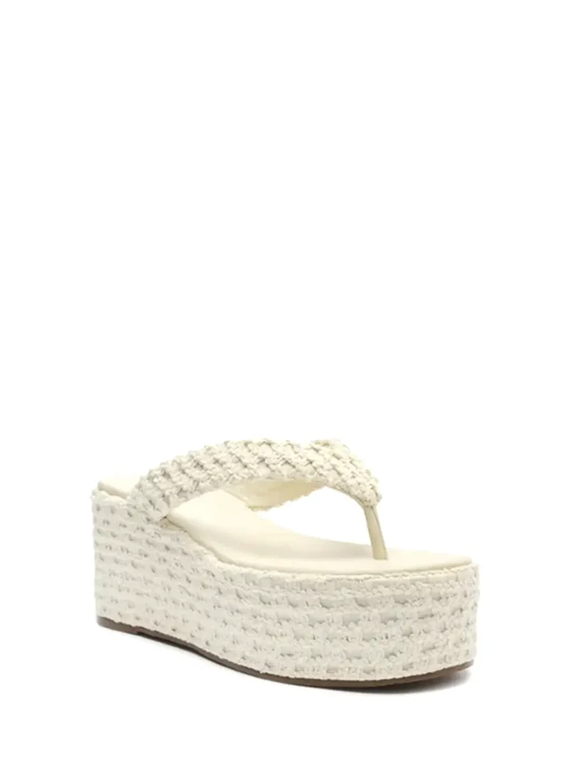 Alternative view of Sandália Flatform em Crochet Branco