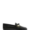 Black Leather Loafer with Gold Detail