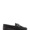 Black Leather Loafer with Silver Detail