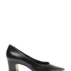 Black Leather Pumps with Pointed Toe