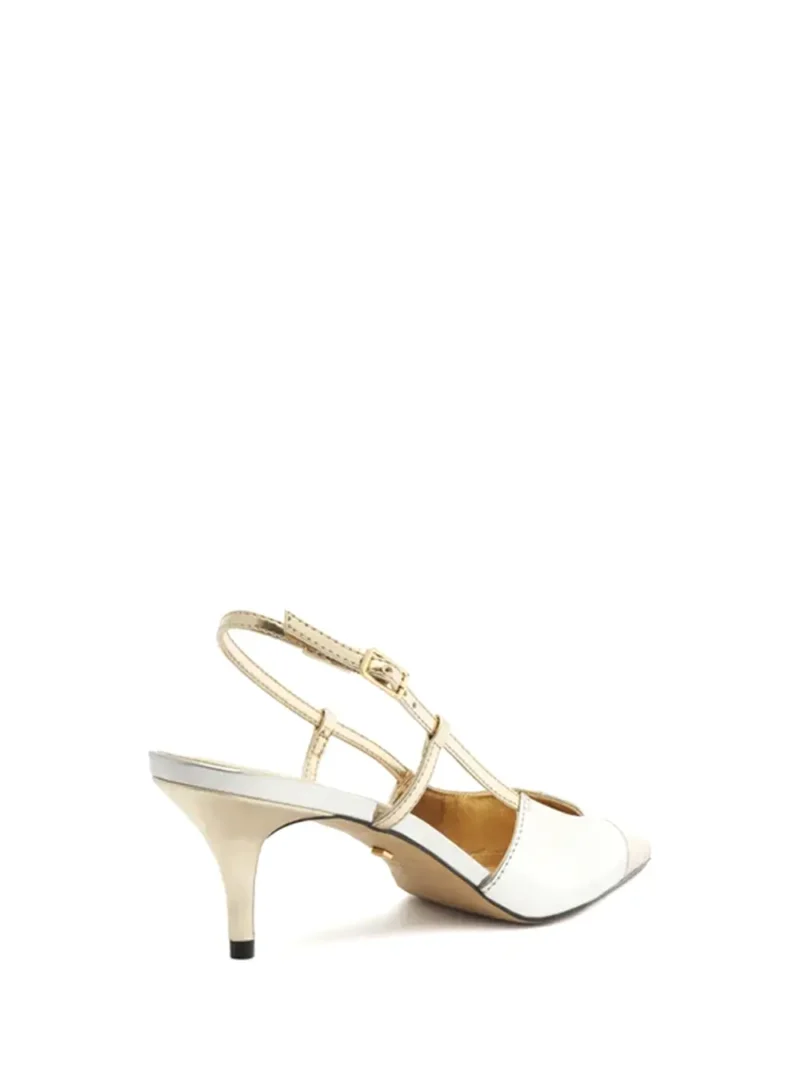 Alternative view of Silver Leather Pumps with Gold Toe Cap