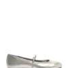 Silver Leather Ballet flats