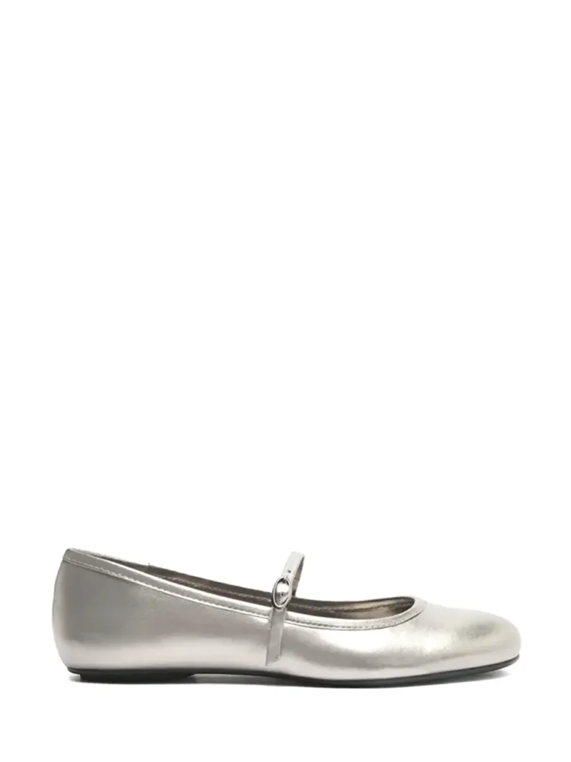 Silver Leather Ballet flats