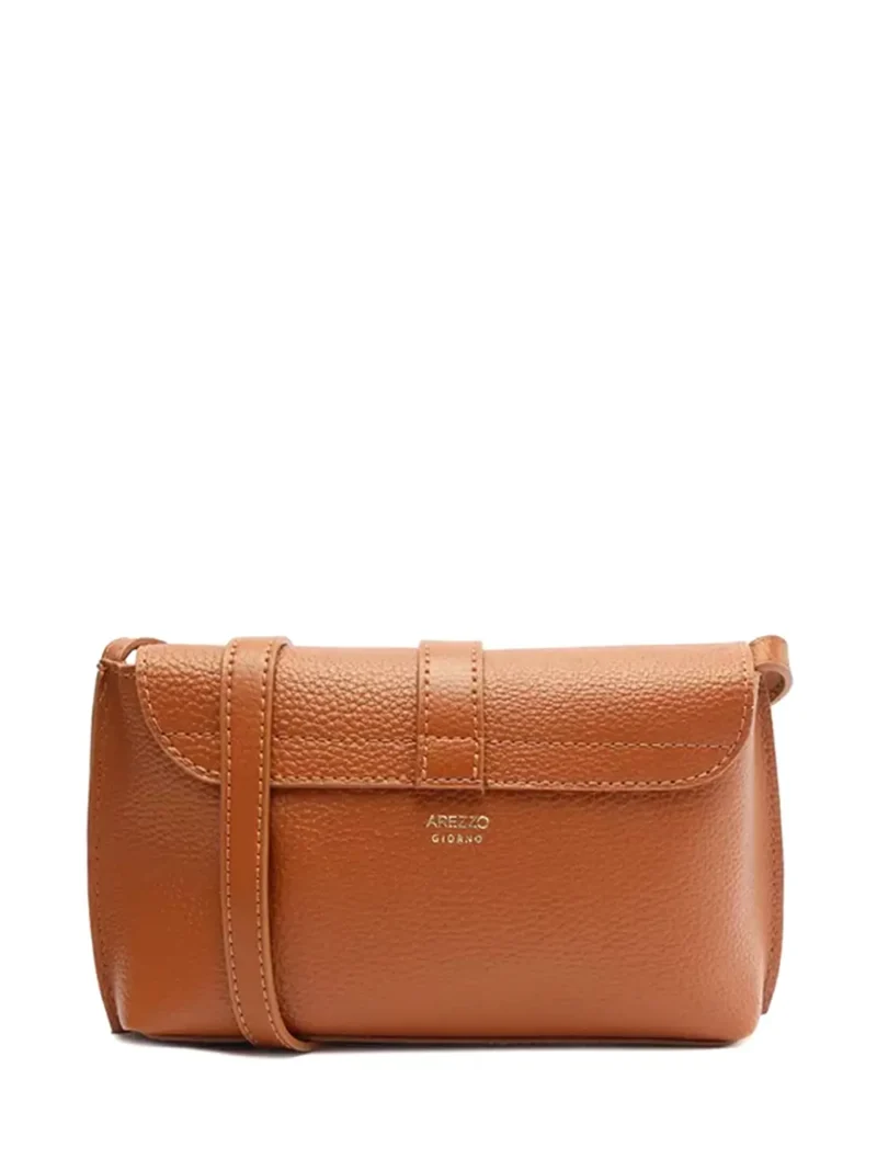 Mala Mini em Pele Camel com Alça Tiracolo - Image 3