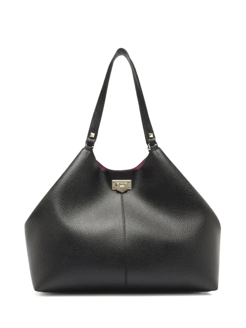 Mala Shopper Preta em Pele