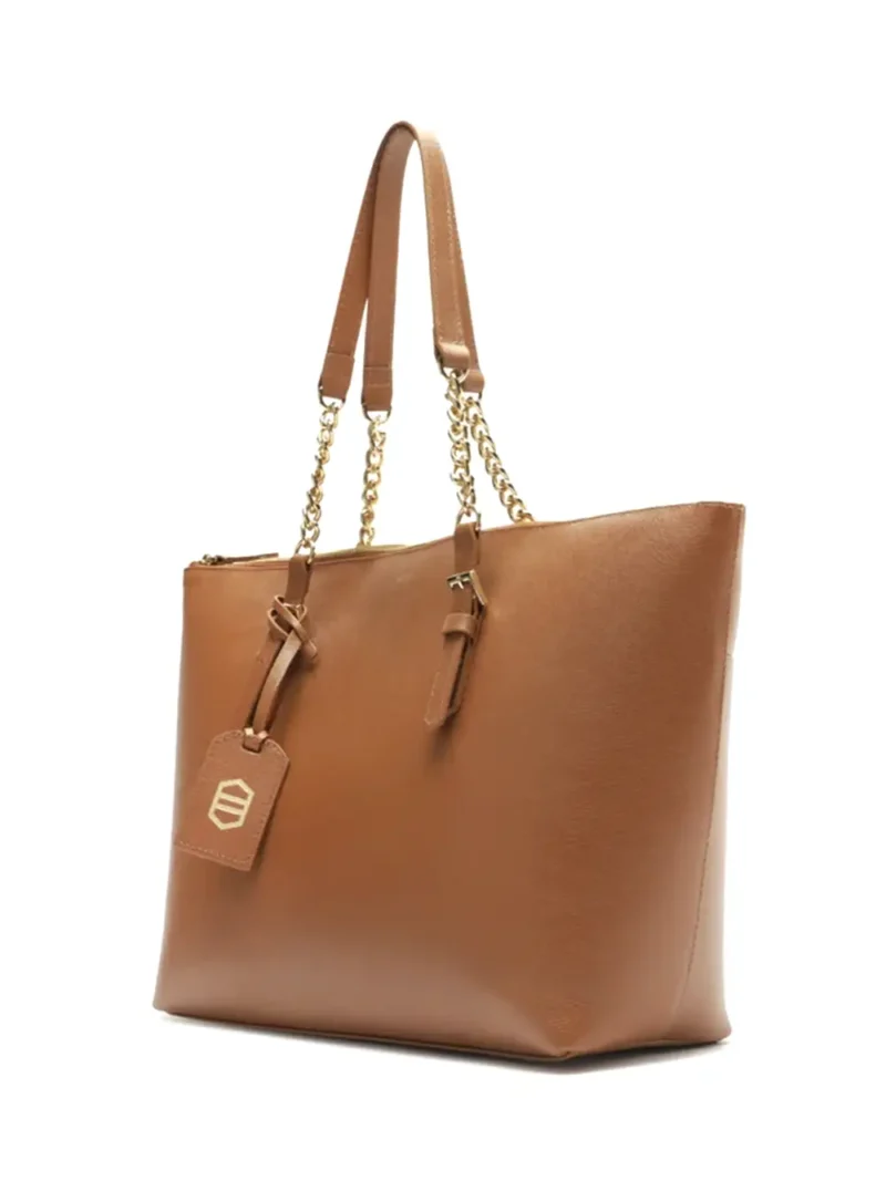 Alternative view of Mala Shopper em Pele Camel e Alça de Ombro