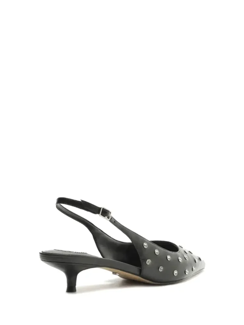 Scarpin Preto em Pele com Tachinhas - Image 3