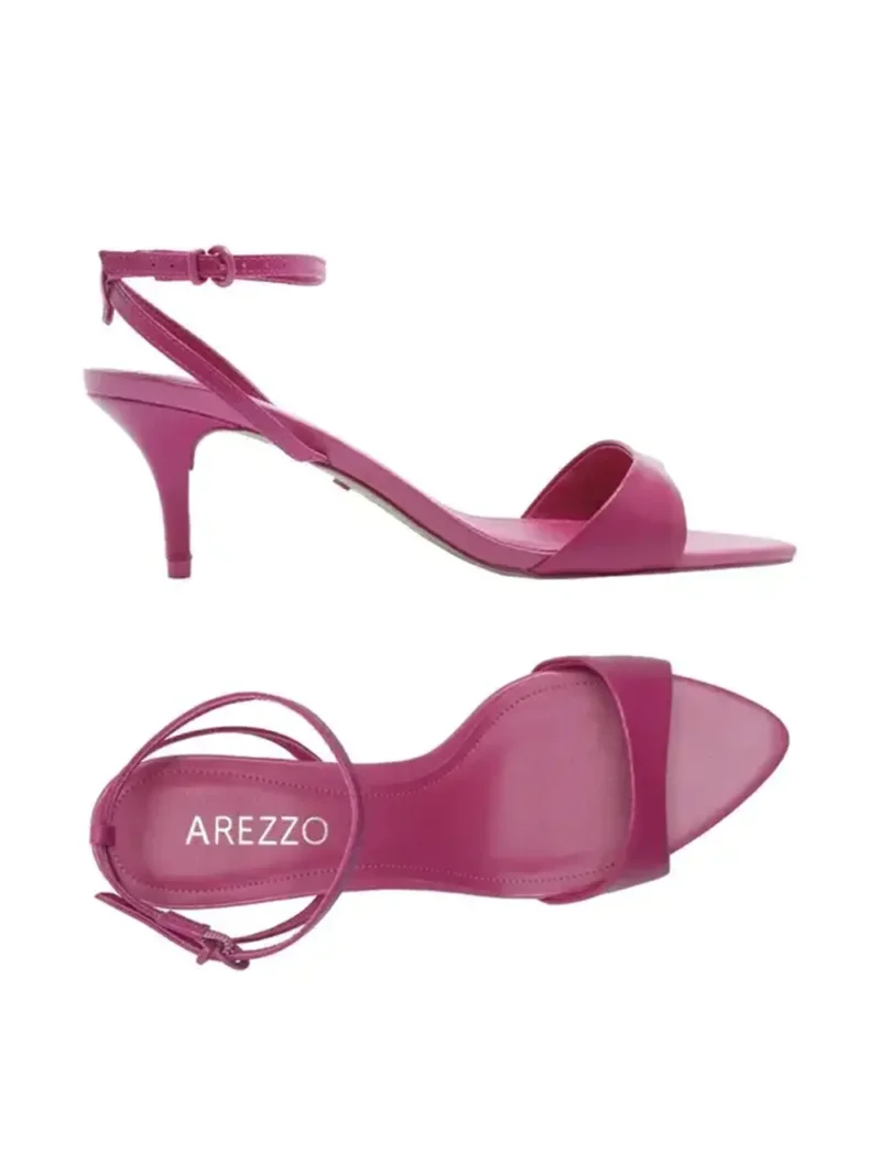 Sandals in Pink Leather with Thin Heels - Image 4