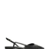Black Leather Mule with Patent Leather Toe Cap