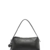 Black Leather Bag with Shoulder Strap