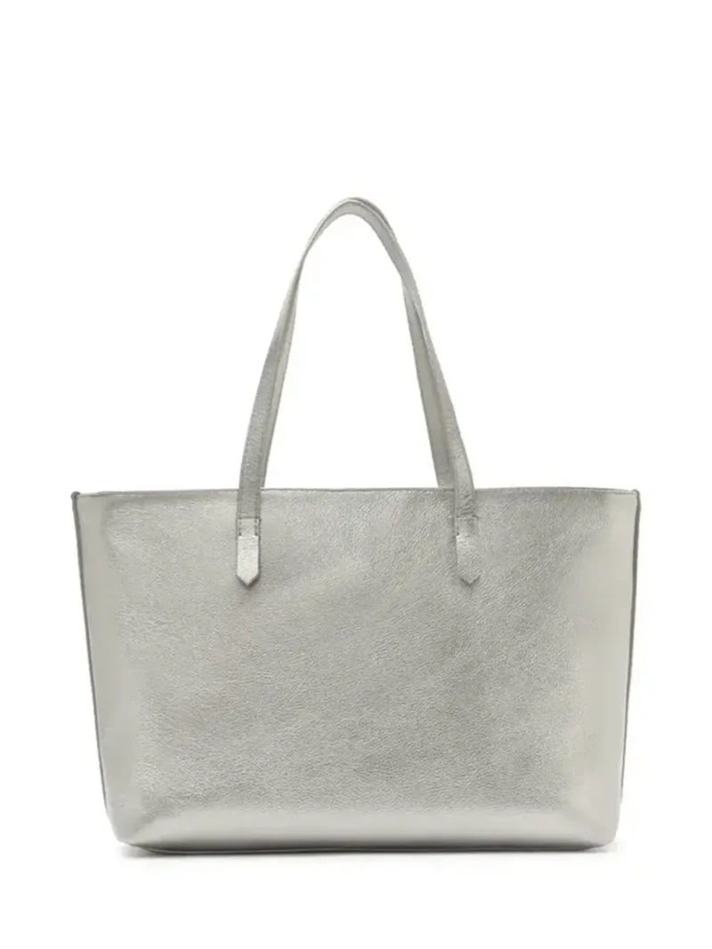 Silver Leather Shopper Bag - Image 3