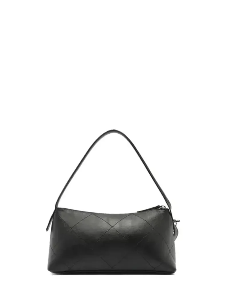 Black Leather Bag with Shoulder Strap - Image 3
