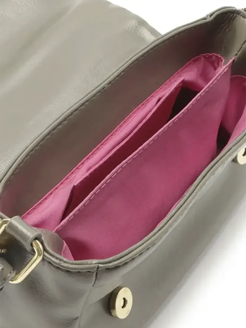 Green Leather Bag with Chain Strap - Image 3