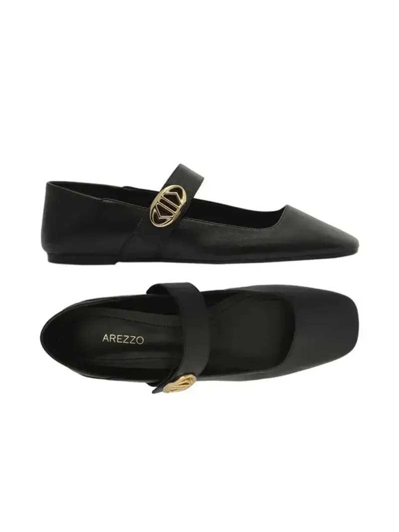 Ballet flats in black leather - Image 4