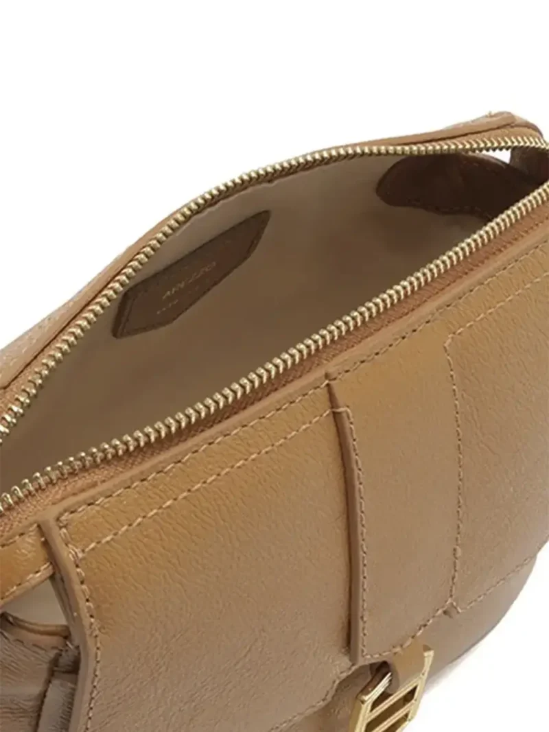Brown Leather Bag with Shoulder Strap - Image 4