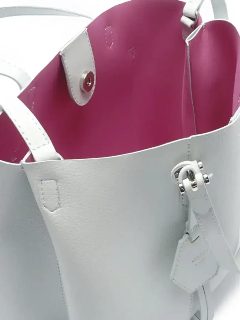 Blue Leather Shopper Bag - Image 4