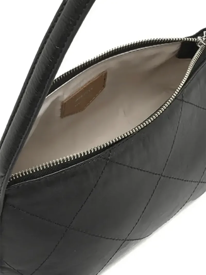 Black Leather Bag with Shoulder Strap - Image 4