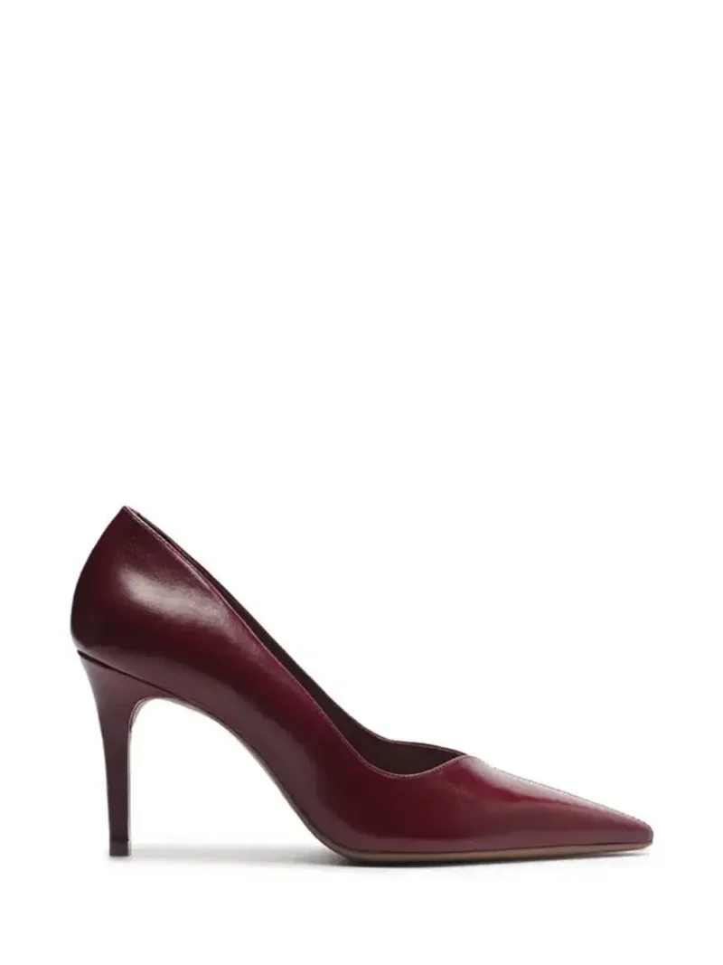 Scarpin em Pele Bordeaux