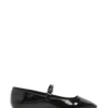 Ballet flats in black leather and Strip