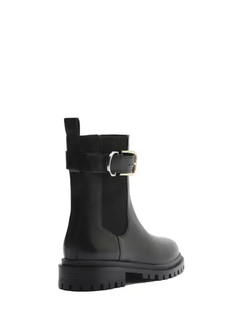 Black Leather Boot with Buckle - Image 3