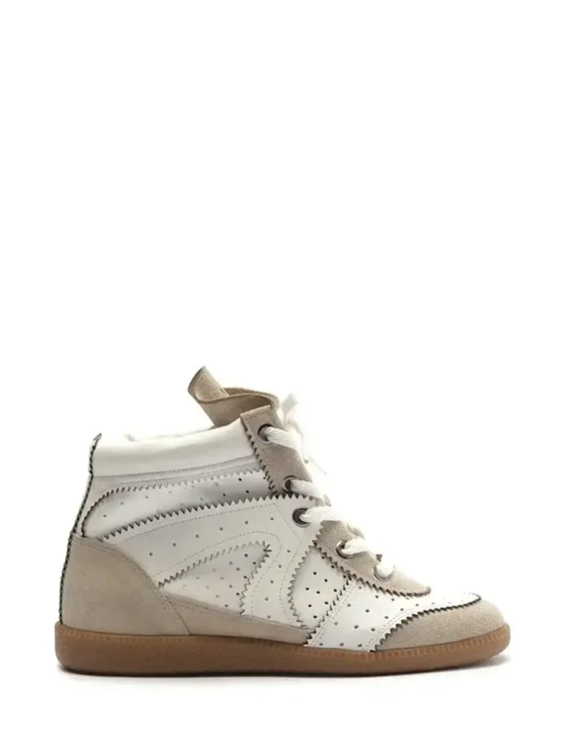 White Leather Mid-Top Sneakers