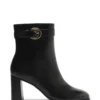 Black Leather Boot with Buckle