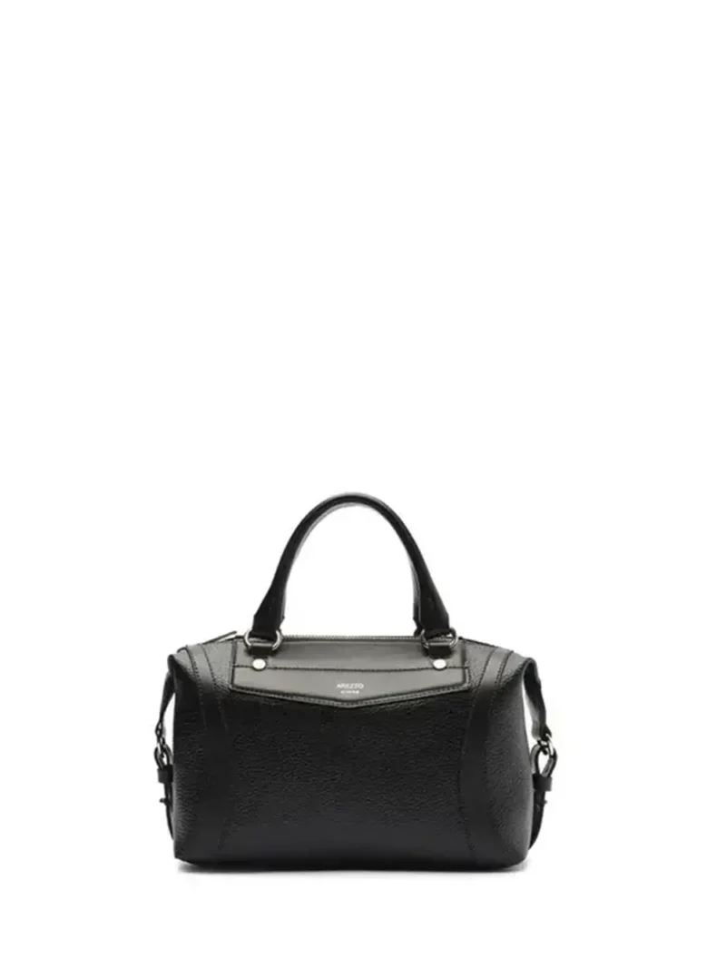 Black Leather Midi Bag