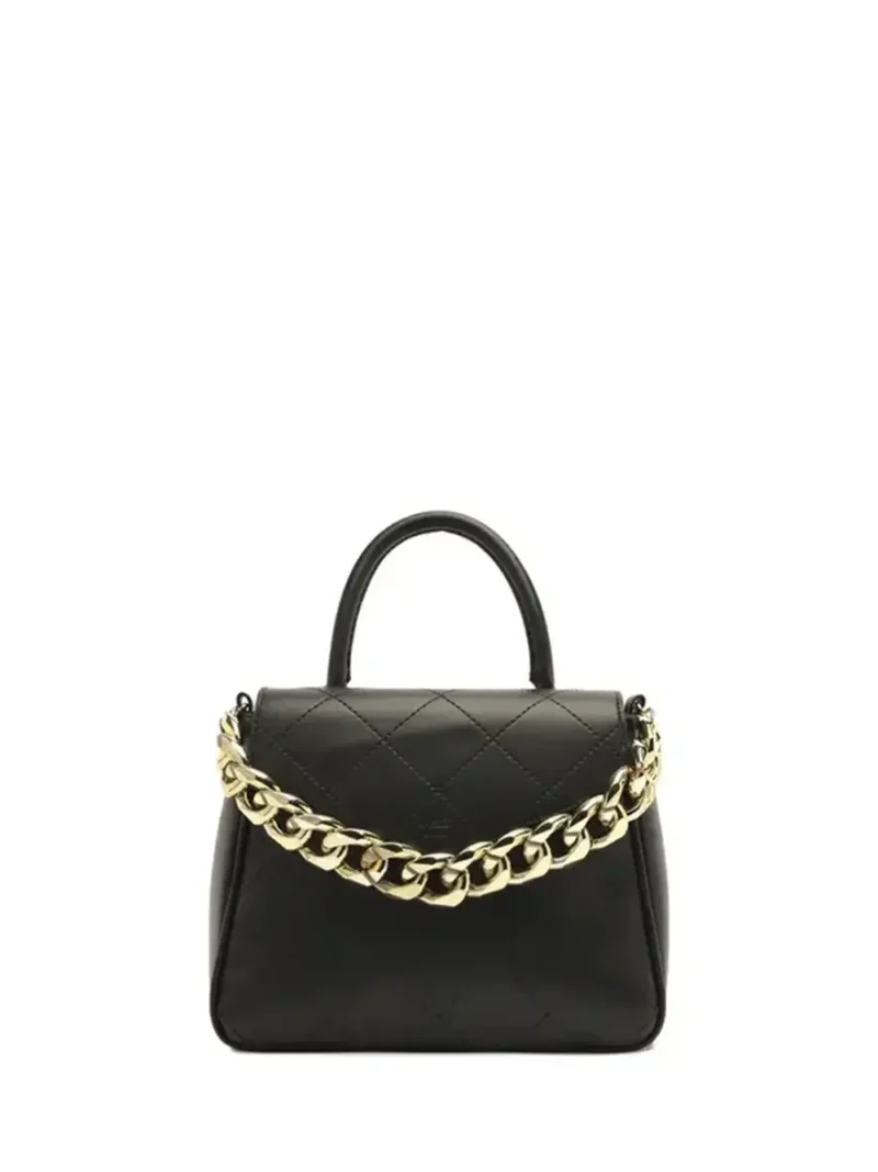 Mini Black Leather and Chain Bag
