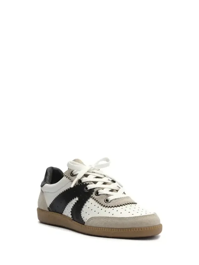 Alternative view of White Leather Sneakers with Black Details