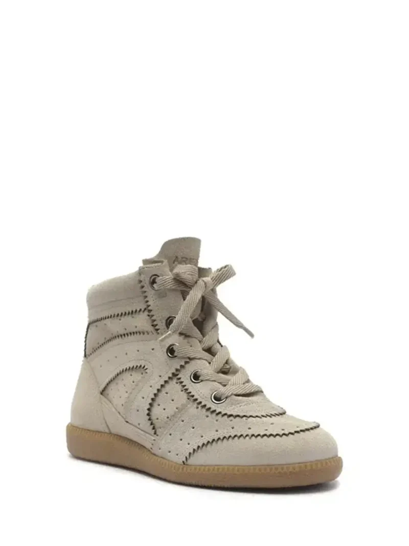 Alternative view of Beige Suede Sneakers with Mid-Top