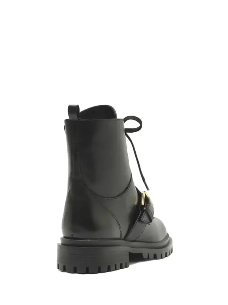 Black Leather Boot with Laces - Image 3