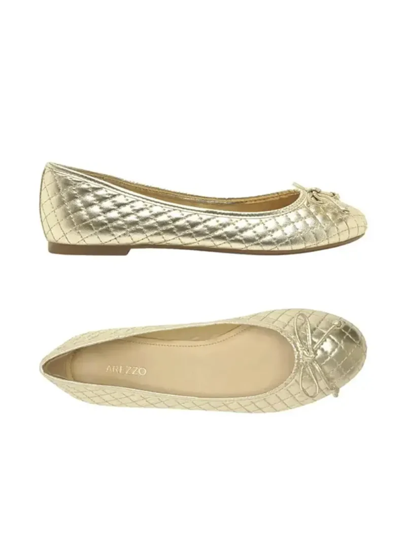 Ballet flats in Golden Leather - Image 4