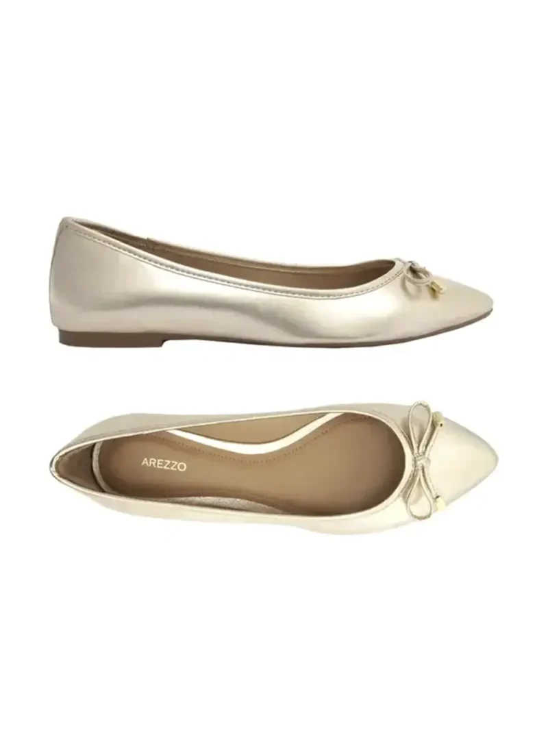 Ballet flats in Golden Leather - Image 4