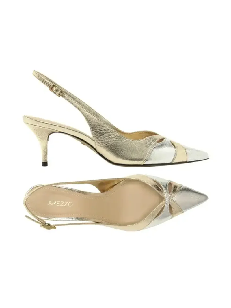 Golden Leather Pumps - Image 4