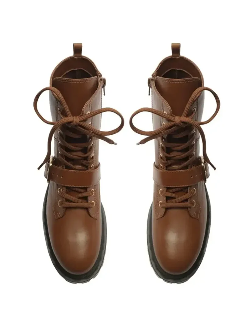 Brown Leather Boot with Laces - Image 4