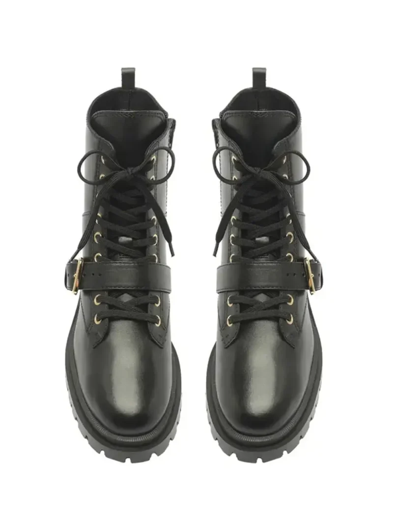 Black Leather Boot with Laces - Image 4