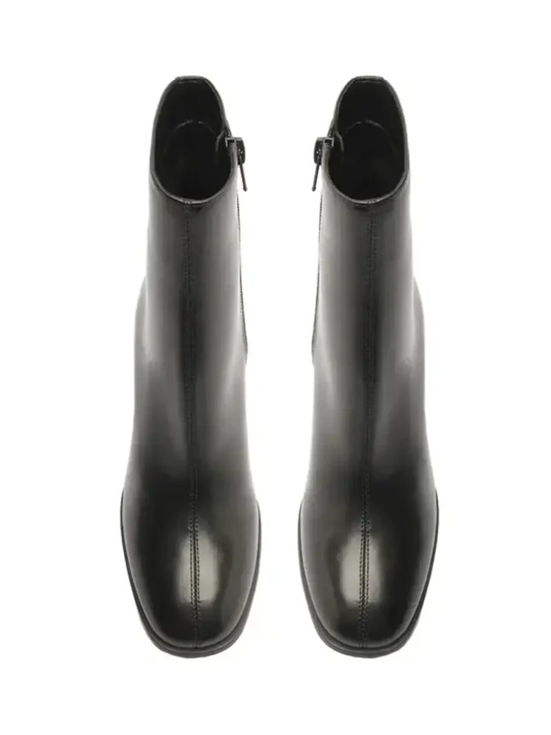 Black Leather Boots with High Heels - Image 4