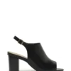 Black Leather Closed Sandal