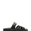 Black Leather Sandals with Straps