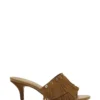 Brown Suede Mules with Fringes
