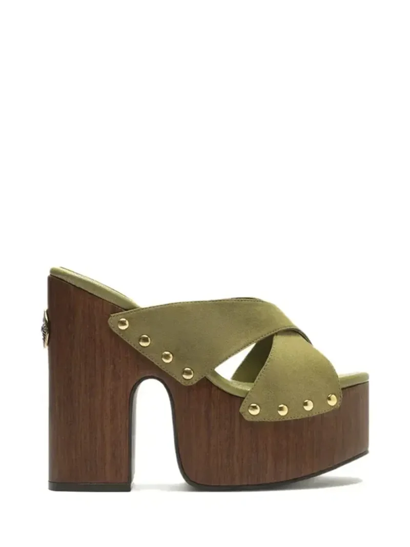 Sandália Plataforma em Camurça Verde