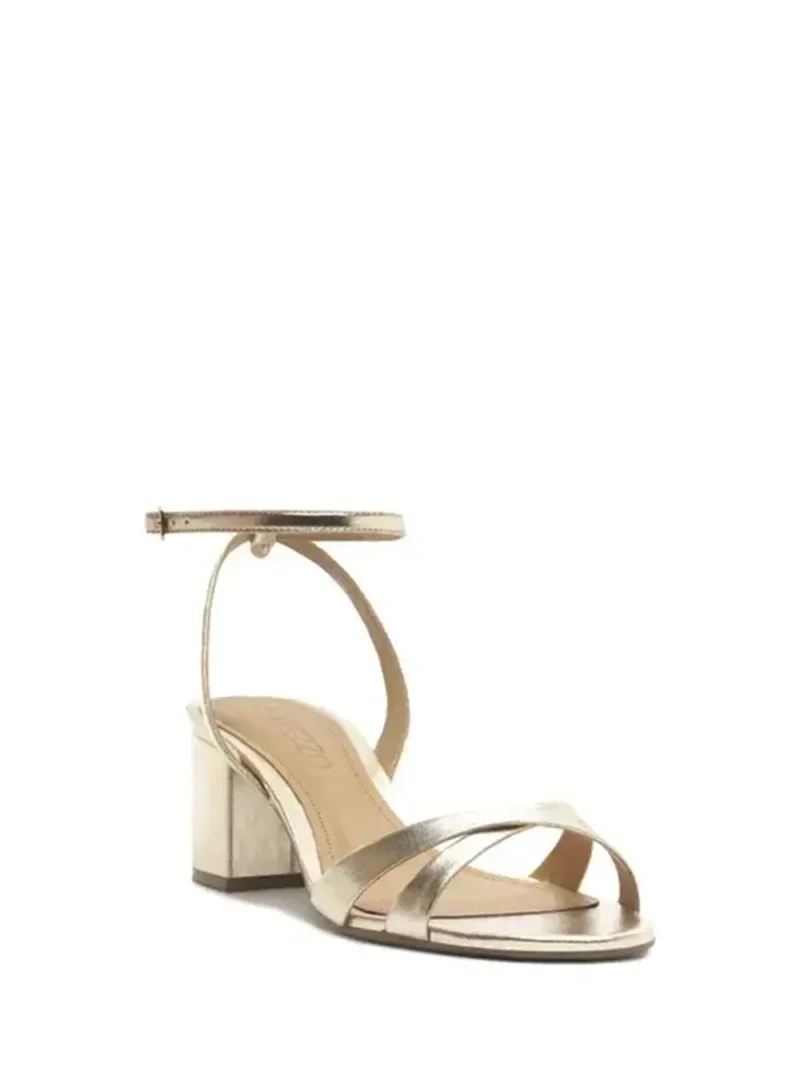 Alternative view of Sandália em Pele Dourada com Tiras