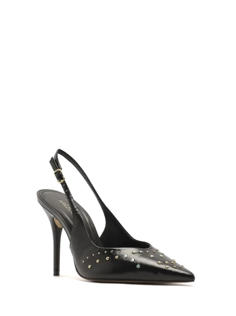 Alternative view of Scarpin Preto em Pele com Tachas