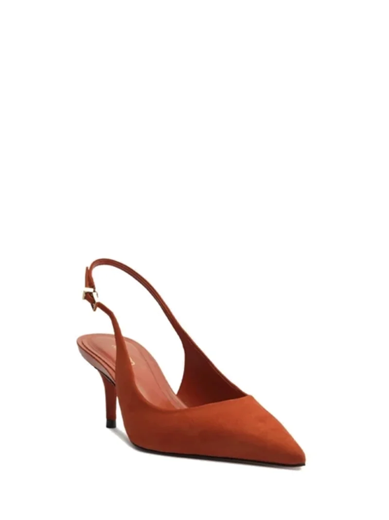 Alternative view of Scarpin em Camurça Laranja